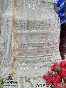 Indian Manufacture Supplier <b>Present</b> Fashion Designer Indian Pakistani Lawn Linen Cotton Heavy Work Dress for Sale - Product Image 5