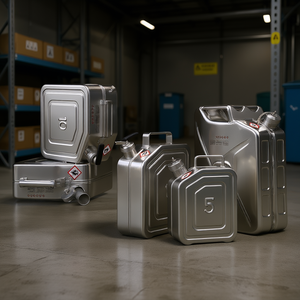 กระป๋องน้ำมันสแตนเลสป้องกันการกัดกร่อนของบริษัทเบิร์กเล จำกัด พร้อมฝาปิดแบบกด สำหรับเก็บสารเคมี น้ำมัน และอุปกรณ์ขนส่งสินค้า - Product Image 3