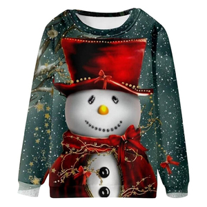 Tween Boy Christmas Santa Claus Print Manga larga Ropa informal suelta Sudadera de alta calidad - Product Image 4