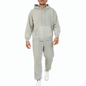 Soft fleece tracksuit designed for winter workouts with embroidered logo services - Product Image 1