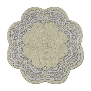 Floral Shape Beaded Design Colored Beaded Place Mat Best Table Decor Home Decor <b>Coaster</b> Mat Unique Shaped Pads & Pads - Product Image 1