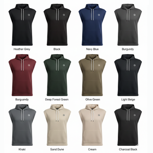 Unisex Sleeveless <b>Gym</b> <b>Hoodie</b> | Lightweight Breathable Eco-Friendly Anti-Pilling Running Workout Training 100% Cotton ODM - Product Image 6