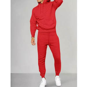 Sweat-shirt 2 pièces athlétique pour hommes, sweat à capuche et pantalon de survêtement en polaire avec tenues actives et poches pour les sports d'hiver - Product Image 4