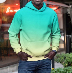 Sweat-shirt Ombre Décontracté pour Homme Nouveau Sublimation Blue Fade Hoodie Blanchi Hoodie avec Effet Plage Casual Ombre Hoodie Sweater - Product Image 1