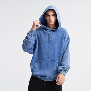 Sweats à capuche pour hommes 100% coton Argent et rose Sweats à capuche délavés à l'acide hommes Couleurs et tailles personnalisées Sweats à capuche thermiques respirants Tailles personnalisées - Product Image 5