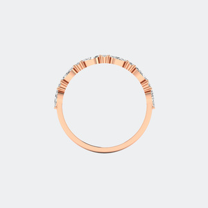 Bague minimaliste en forme de marquise et de rondes, sertie de diamants, bijoux délicats, élégants, à porter au quotidien, cadeau pour femme - Product Image 5