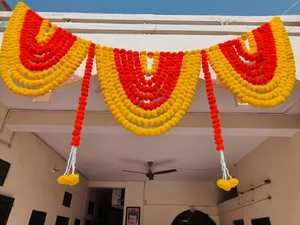 Faux Marigold et porte suspendus longue fleur Toran Mandap guirlande artificielle fleur Toran fleur indien mariage décor belle - Product Image 6