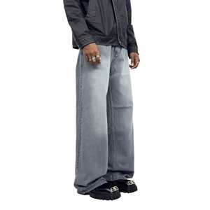 กางเกงยีนส์ผู้ชายสไตล์วินเทจ, กางเกงยีนส์ขาบานสำหรับผู้ชายกางเกงยีนส์ทรงหลวมสไตล์สตรีทแวร์สำหรับผู้ชาย - Product Image 2