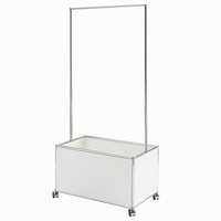 Porte-vêtements en métal blanc sur roulettes avec bac de rangement, organisateur modulaire pour chambre et buanderie, taille personnalisable, salle à manger