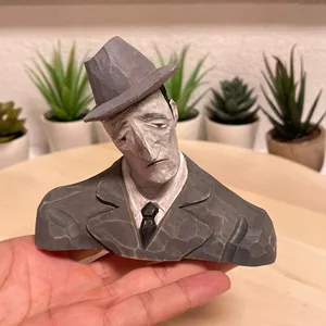 Statua in Legno Intagliata a Mano YEEYAYA, Figurina Busto Maschile, Scultura in Legno per Decorazione Casa e Stanza - Product Image 5