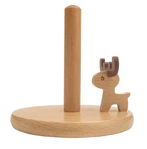 wood standing tissue roll holder kids room decorate Toilet Paper Holder With round shape and at best price