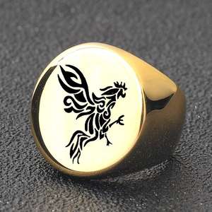 Bague de championnat géométrique large en argent sterling plaqué or 14 carats, style Chihang, avec moissanite sertie à griffes, style hip-hop - Product Image 4