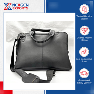 Sac à main pour ordinateur portable en cuir véritable artisanal de qualité exceptionnelle, de qualité supérieure, pour homme, classique, pour affaires, avec fermeture à glissière - Product Image 3