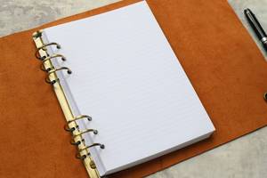 Three <b>ring</b> <b>binder</b> refillable Handmade Genuine Leather journals notebook diary <b>Ring</b> <b>Binder</b> Diary-Refillable paper sketchbook - Product Image 2