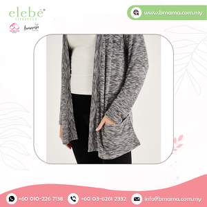 Cárdigan gris de calidad superior para mujer de talla libre Chaqueta de suéter de punto largo de moda con bolsillo Estilo básico Temporada Primavera Verano - Product Image 6