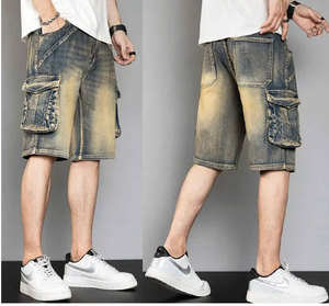 Casual Summer Loose Fit Multi Pocket Denim <b>Shorts</b> <b>Men's</b> Comfortable OEM Denim <b>Shorts</b> Factory Price <b>Men</b> Clothing Denim <b>Shorts</b> - Product Image 3