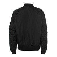 Jaket Bomber pria berlapis kualitas tinggi Logo depan kerah berdiri buatan khusus grosir desain baru gaya jalanan tinggi untuk musim dingin