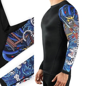 High Quality Custom Made <b>Men's</b> Rash Guards 100% Breathable Fabric OEM <b>Compression</b> Sublimated Printed Long Sleeves High Quality - Product Image 4