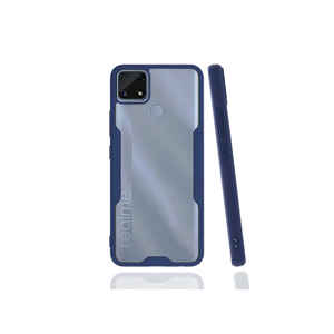 SNEL Parfe Series Étui de protection en silicone premium bleu marine pour Realme C25, coque de téléphone antichoc, artisanat électro-plaqué Oppo - Product Image 1