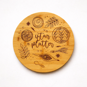 Plateau de service rond luxueux pour l'Iftar, décoration élégante de table pour le Ramadan, durable, sans danger pour les aliments, cadeau spirituel essentiel - Product Image 2