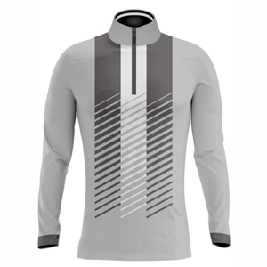 T-shirt à manches longues à fermeture éclair réversible par sublimation, impression personnalisée de performance athlétique, écologique, léger et respirant - Product Image 5