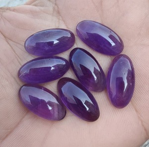 Améthyste cabochon à dos plat en gros, qualité AA, pierres ovales longues uniformes, améthyste calibrée OEM pour la fabrication de bagues - Product Image 2