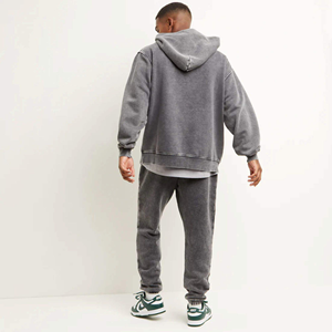 Luxury Men's Polyester/Cotton Solid Cropped Hoodie High Quality Oversized Pullover <b>Fleece</b> 400gsm Heavyweight Anti-Shrink Knitted - Product Image 4
