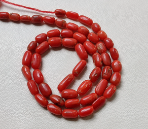 Hebra de 16 pulgadas, 100% cuentas de piedras preciosas de coral italiano natural, cuentas de coral rojo de alta calidad, cuentas de forma ovalada de coral rojo - Product Image 2