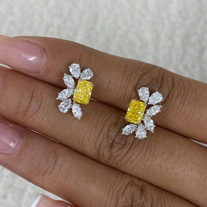 Modern Lab Grown Diamond Earring Set 14k Solid Gold Luxury Bridal Accessories Round Brilliant Cut Certified Quality <b>Stones</b> - Product Image 3