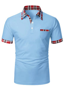 Vente en gros de t-shirts polo pour hommes de couleur unie avec logo personnalisé-Chemises à manches courtes et col à revers Chemises polo mode d'été - Product Image 3