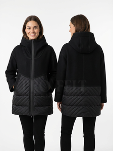 Abrigos Acolchados Largos de Invierno con Capucha, Talla Grande, Venta al por Mayor, Cierre de Cremallera, Cálidos, Ajustados, Casuales, Ropa Exterior - Product Image 2