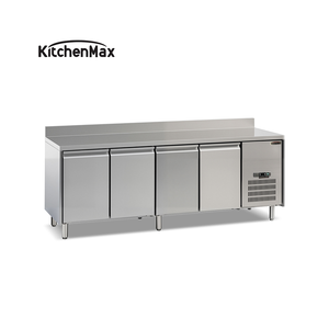 KitchenMax Compact 4-Doorsr Sous Comptoir Réfrigérateur Poste de Travail 2 ℃ ~ 8 ℃, 304SS pour Café Salad Bar - Product Image 1
