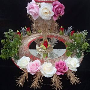 Cadeau Mehndi Assiettes Nouvelle Arrivée 2025 Fancy Net Wedding Tray mariage Mehndi Colorful Thaal OEM Serviced Customized Pecking - Product Image 2