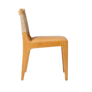 Chaises de restaurant d'extérieur modernes avec structure en bois, dossier en corde tressée durable et assise rembourrée en mousse - Product Image 6