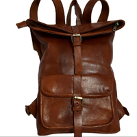 Sac à dos de voyage léger en cuir véritable Moroccan Soul Modèle 062 – Motif lettres élégant, tendance et stylé pour les déplacements