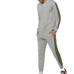 Survêtement de sport d'hiver à capuche respirant pour homme Jogging à rayures en polyester/coton - Product Image 1