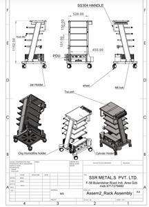 รถเข็นโลหะทนทานสำหรับโรงพยาบาล อุปกรณ์การแพทย์สำหรับคลินิกและโรงพยาบาล ยี่ห้อ SSR Metals รับน้ำหนักได้ 150 ปอนด์ - Product Image 5
