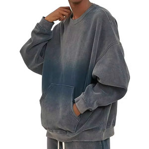 Sudadera OEM_ODM Personalizada, Estilo Desgastado, Lavado Ácido, Cuello Redondo, Sudadera de Algodón para Hombre, Sudaderas con Bolsillo, Proceso Impex - Product Image 6