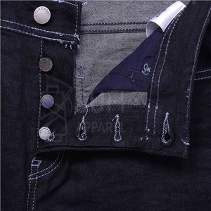 Pakistan Made Men's Straight Casual Mid Waist <b>Button</b> <b>Fly</b> <b>Jeans</b> Pants Durable 100% Cotton Breathable Comfortable Eco-Friendly - Product Image 5