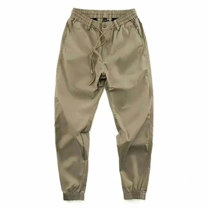 Trendy Saleh Enterprises Men Spandex Cotton Canvas Cargo Pants <b>Drawstring</b> Closure Summer Relax Fit Baggy Utility <b>Trousers</b> - Product Image 3