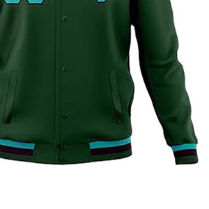Chaquetas universitarias de último diseño para hombre, chaqueta transpirable con botones de retazos, chaquetas de béisbol con logotipo personalizado Letterman - Product Image 3