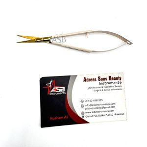 Ciseaux à cuticules de beauté en acier inoxydable or nu Ciseaux à micro ressort droits et incurvés polyvalents avec pointe de lame tranchante - Product Image 2