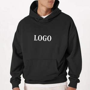 Sudadera con Capucha Extra Grande de Alta Calidad, Lavada al Ácido, de Manga Larga, para Hombre, Color Negro Deslavado Vintage, 100% Algodón - Product Image 5