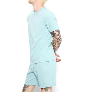 Conjunto deportivo de 2 piezas de verano para hombre, venta al por mayor, camisetas de manga corta, pantalones cortos informales de algodón transpirable, venta al por mayor, conjunto de camisetas con estilo para hombre - Product Image 4