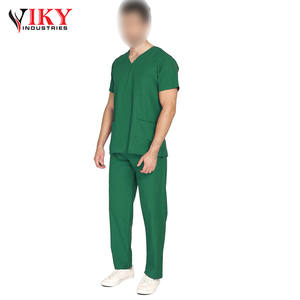 Service de gros OEM combinaisons de gommage couleur verte Logo personnalisé imprimé uniformes de médecin par VIKY INDUSTRIES - Product Image 3