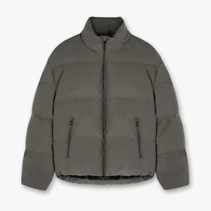 Chaqueta Acolchada Verde Oliva con Logotipo Personalizado, Chaqueta de Plumón con Cierre y Cuello Alto para Hombre, Chaqueta de Plumón 2026 - Product Image 3