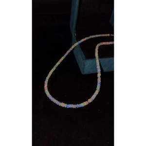 Trendy Ethiopian <b>Opal</b> <b>Necklace</b> 3-4.5 mm Diamond Pearl Stainless Steel Strand Chain for Religious Cute Wedding Party Perfect Gift - Product Image 2