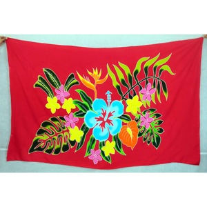 Pareos Hawaianos Pintados a Mano 100% Rayón de Alta Calidad, Ropa de Playa Personalizada al por Mayor, Islas del Pacífico Asiático HPSU007-03-180 - Product Image 1
