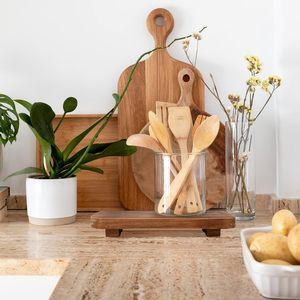 Elevador de madera de granja, soporte de Pedestal decorativo de pulgadas de madera, bandeja, pantallas, decoraciones para decoración rústica del hogar y la cocina (marrón) - Product Image 6