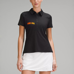 OEM/ODM 100% cotton womens polo shirt 230 GSM 6 button polo slim fit solid black colour Custom embroidered logo womens polo - Product Image 1